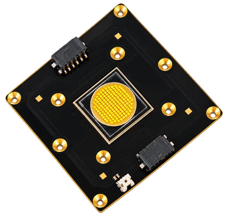 Custom COB LED module with integrated board and connectors